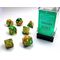 Gemini® Gold-Green/white 7-Dice Set