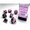 Gemini® Black-Pink/white 7-Dice Set