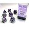 Gemini® Purple-Steel/white 7-Dice Set
