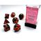 Gemini® Black-Red/gold 7-Dice Set