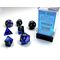 Gemini® Black-Blue/gold 7-Dice Set