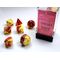 Gemini® Red-Yellow/silver 7-Dice Set