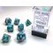 Gemini® Steel-Teal/white 7-Dice Set
