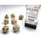 Marble Ivory/black 7-Dice Set