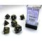 Leaf™ Black Gold/silver 7-Dice Set
