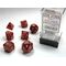 Glitter Ruby/gold 7-Dice Set
