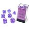 Borealis® Purple/white Luminary™ 7-Dice Set