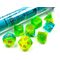 Gemini® Plasma Green-Teal/Orange Luminary 7-Dice Set