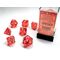 Translucent Orange/white 7-Dice Set