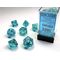 Translucent Teal/white 7-Dice Set