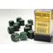 Opaque Dusty Green/Copper 16mm Dice (12)