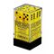 Opaque Yellow/Black 16mm Dice (12)
