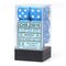 Opaque Light Blue/White 16mm Dice (12)