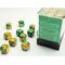 Gemini 12mm D6 Gold-Green/White Dice Block