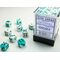 Gemini 12mm D6 White-Teal/Black Dice Block