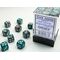 Gemini 12mm D6 Steel-Teal/White Dice Block