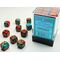 Gemini 12mm D6 Red-Teal/Gold Dice Block