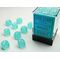 Frosted 12mm D6 Teal/White Dice Block