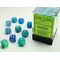 Festive 12mm D6 Waterlily/White Dice Block