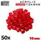 Cube tokens 10mm red (x50)