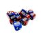 WW2 United States Gemini Blue-Red/White 16mm D6 Dice Block (12)